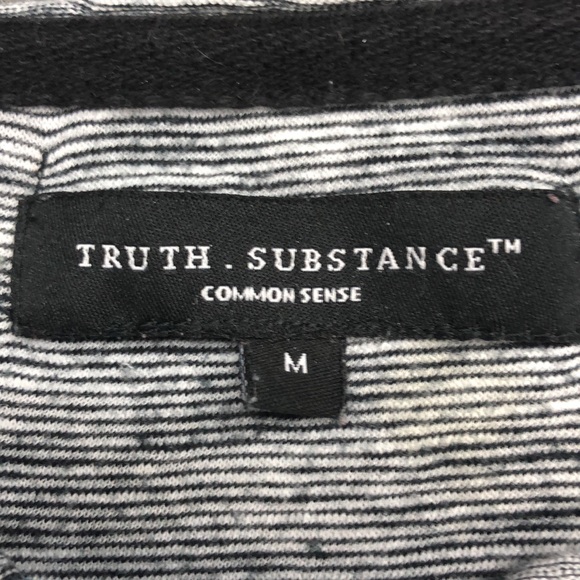 Truth and Substance short sleeve shirt. Gray and black marbling w/ red stitch - Picture 3 of 4